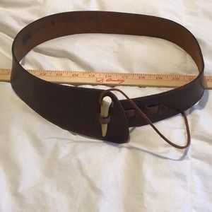 Leather Belt with Antler Trim